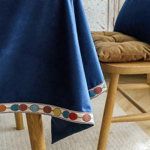 Velvet Tablecloth Nordic Style Rectangle Table Fabric Embroidered Dining Tea Table Cover Birthday Party Square Wrinkle -Free