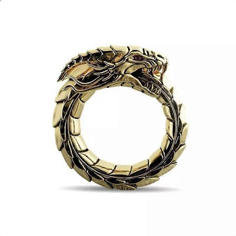 Pánsky prsteň z titánovej ocele s drakom v gotickom punkovom retro štýle