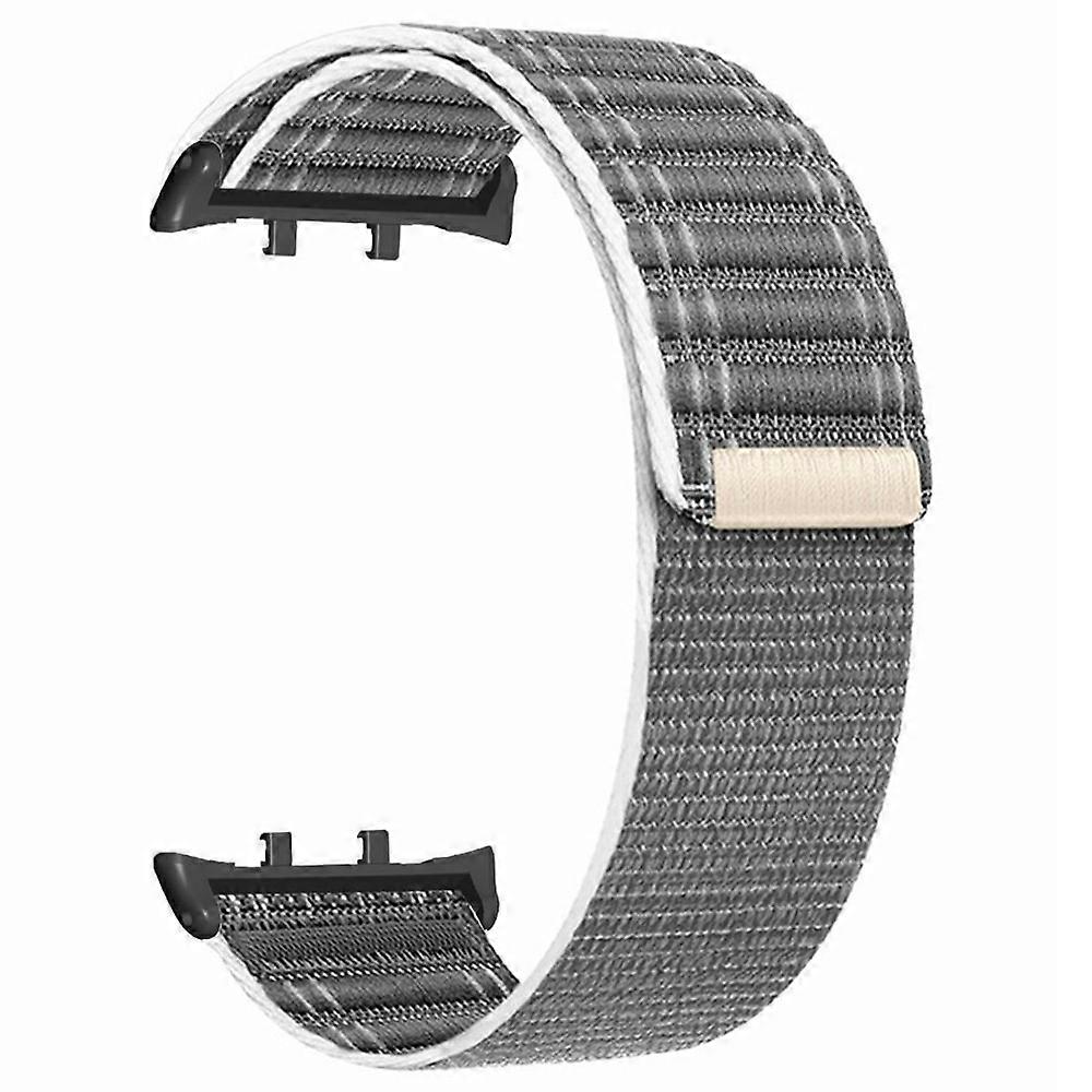For Honor Watch 5 Bands Nylon Loop Wave Design Watch Strap with Metal Connector - Grey