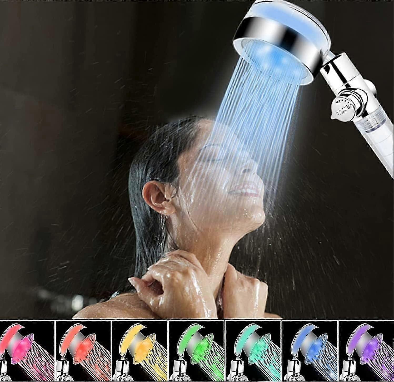 LED-Duschkopf, LED-Duschkopf mit Filter, beleuchteter Duschkopf, 7-Farben-Duschkopf, LED-Anti-Kalk-Dusche