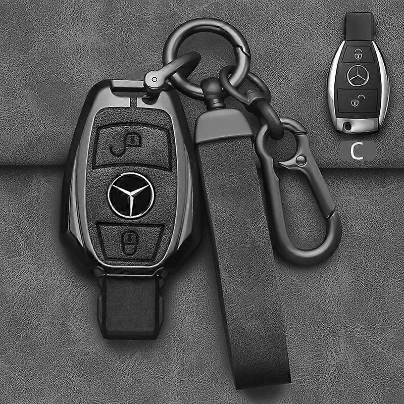 Alloy Style Car Key Case Cover Shell Fob compatible for   A B C E G Class C200 C300 E350 W205 E260L GLK A45 AMG BGA Accessories