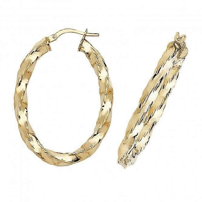 9ct Gold Oval Hoop Earrings ER139