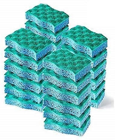 Multi-purpose cellulose sponge, double-sided dishwashing sponge for kitchen, 12 pieces