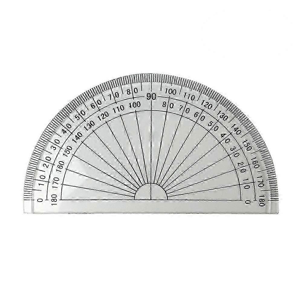 20 قطعة 4 بوصة 10 سم بلاستيك 180 درجة منقلة لقياس الزاوية مدرسة / مكتب / طالب الرياضيات (شفاف)