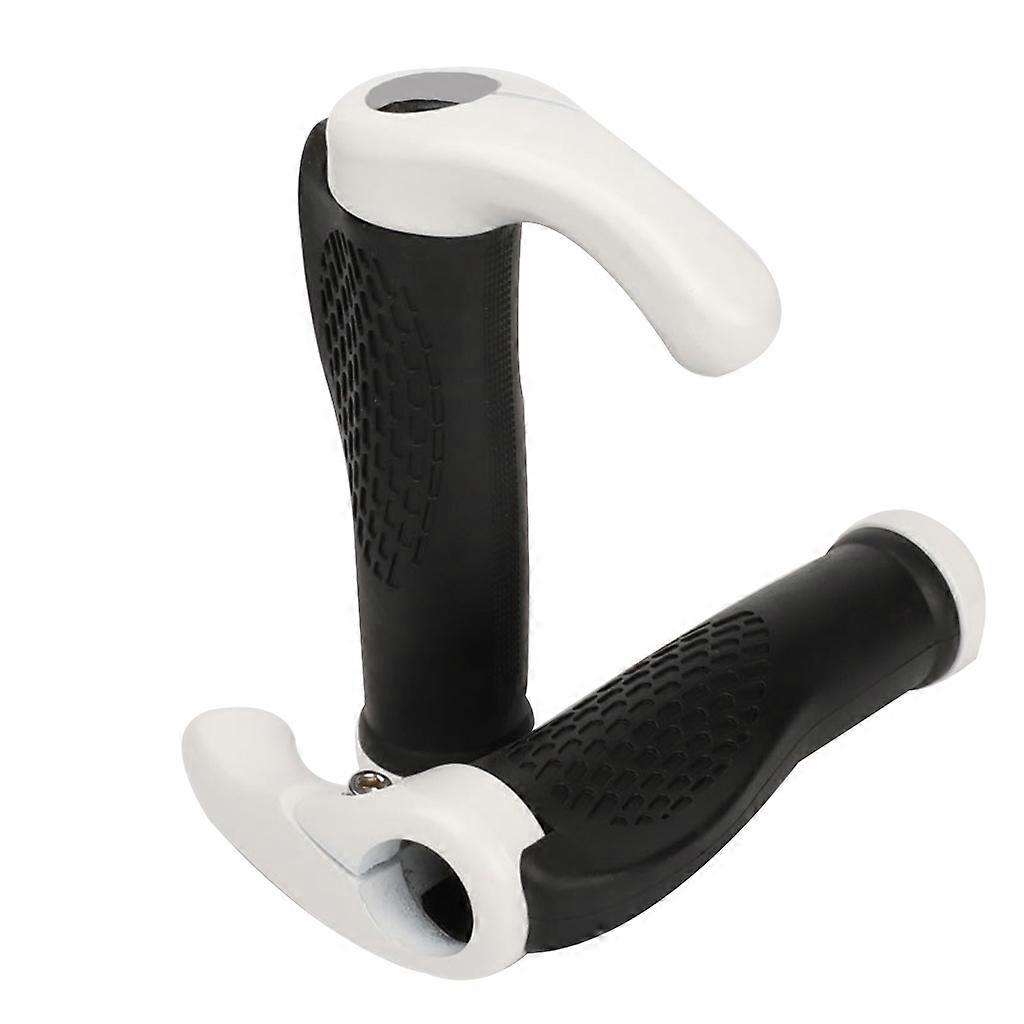 Bike Grips, Bike Handlebar Grip Scooter End Bar Soft Non-slip Ergonomic Design Bicycle Gripsmicrofiber Leather  white