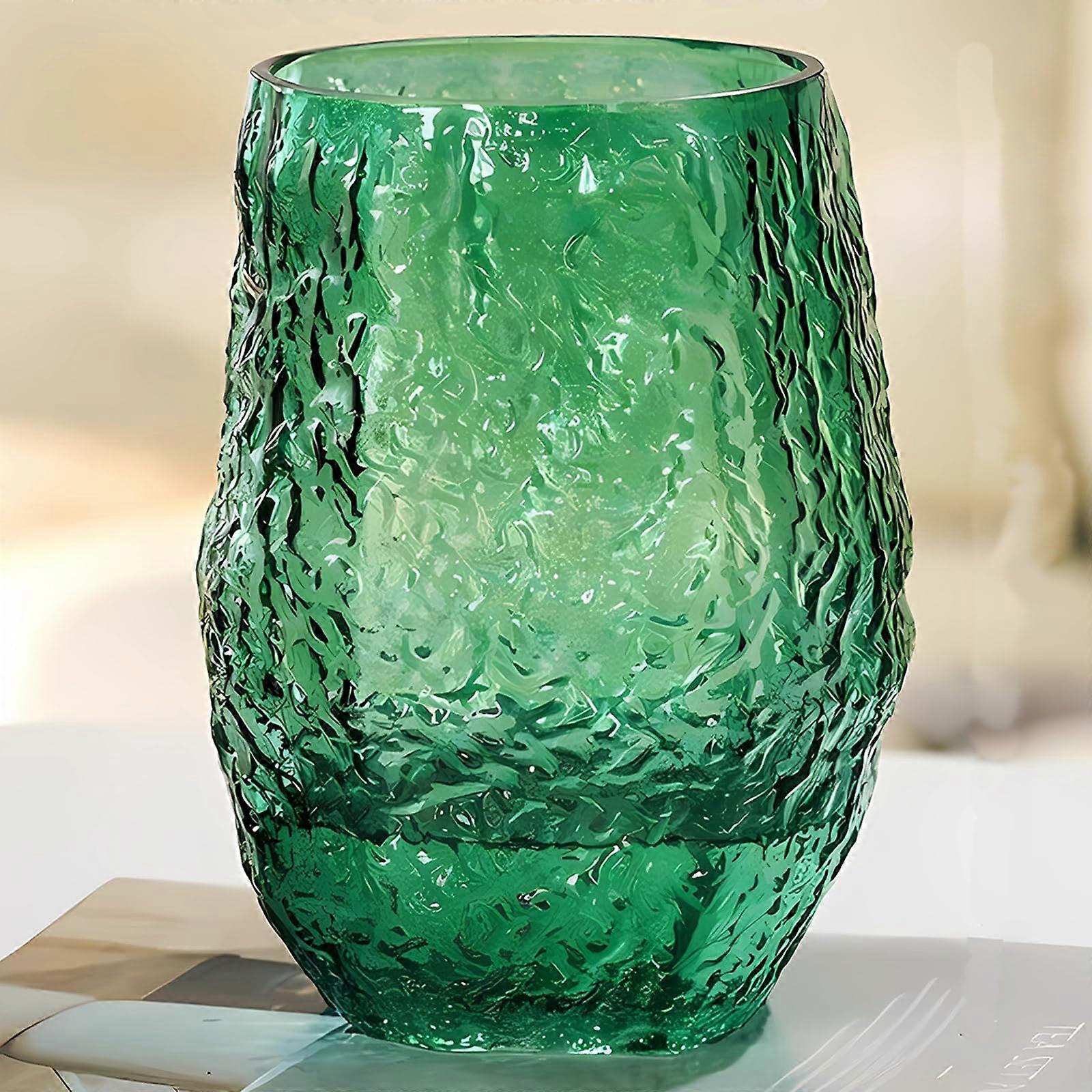 Thickened Glass Flower Vase for Dining Table 8 Inch