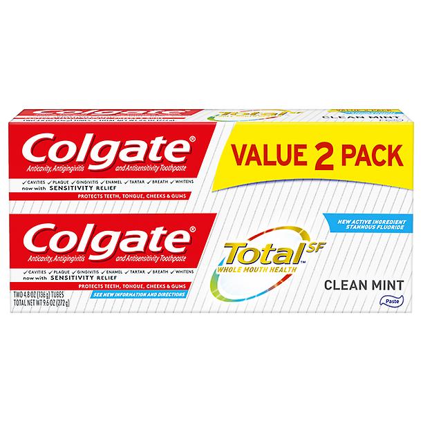 Colgate Total Diş Macunu, Temiz Nane, 4.8 ons (2 paket)