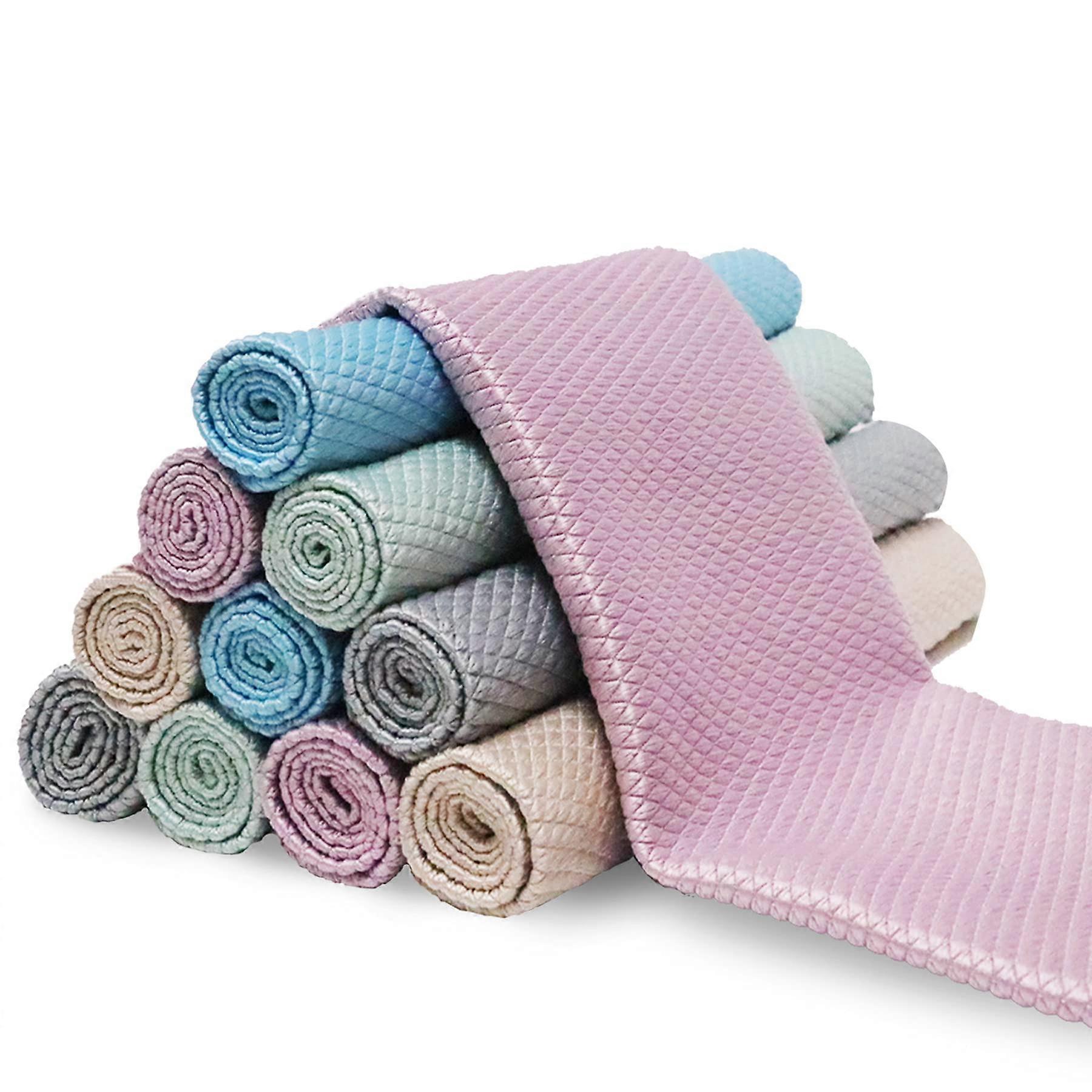 10 Pcs Microfiber Polishing Cleaning Cloth Reusable Lint Free for Glass No Watermark 15.7 in x 11.8 in
