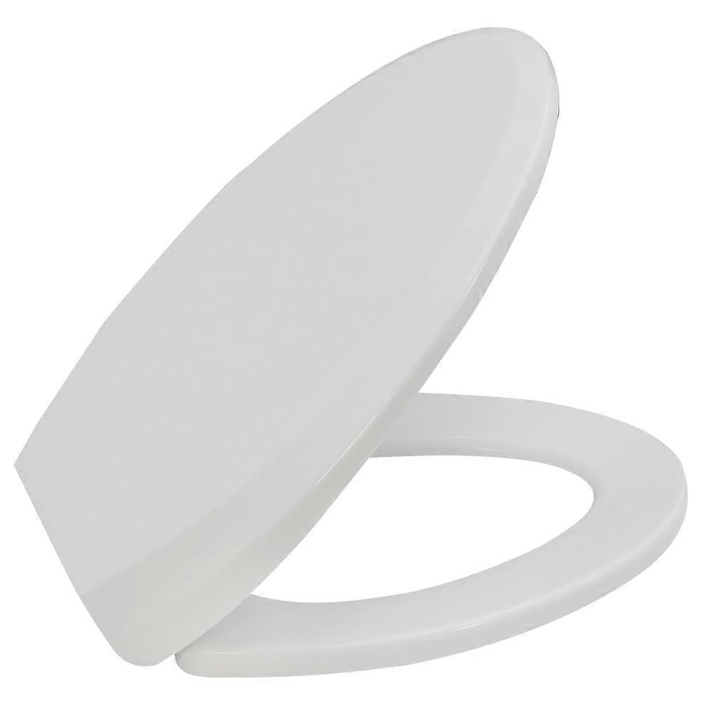 Premium Elongated Toilet Seat with Cover Quiet Close Two-Click Quick Release Slow Close Easy Cleaning White Color