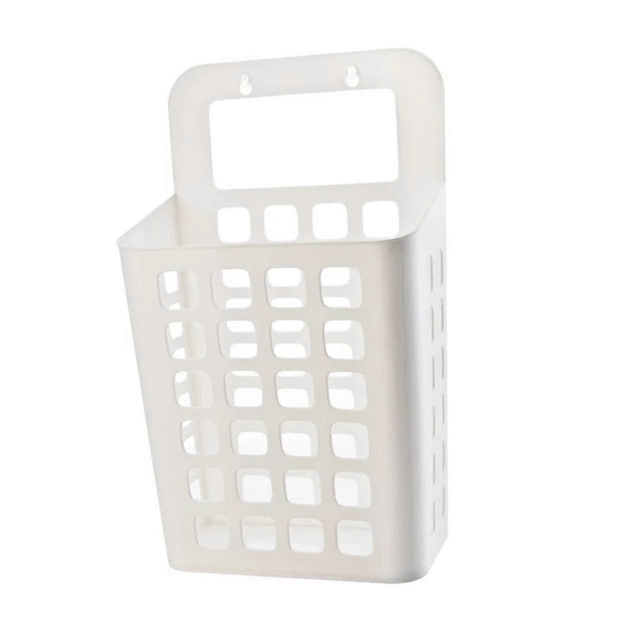 Laundry Hanging Hamper with Suction Cups - Compact Sturdy Plastic Storage Basket for Bedroom Bathroom Kitchen Use