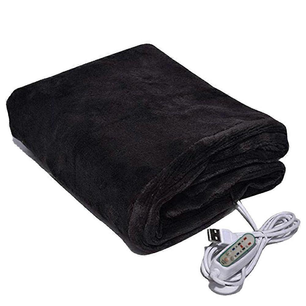 Usb Electric Heating Blanket Portable Plush Throw Carpet Wearable Warm Shawl Usb Charging_ZKD22