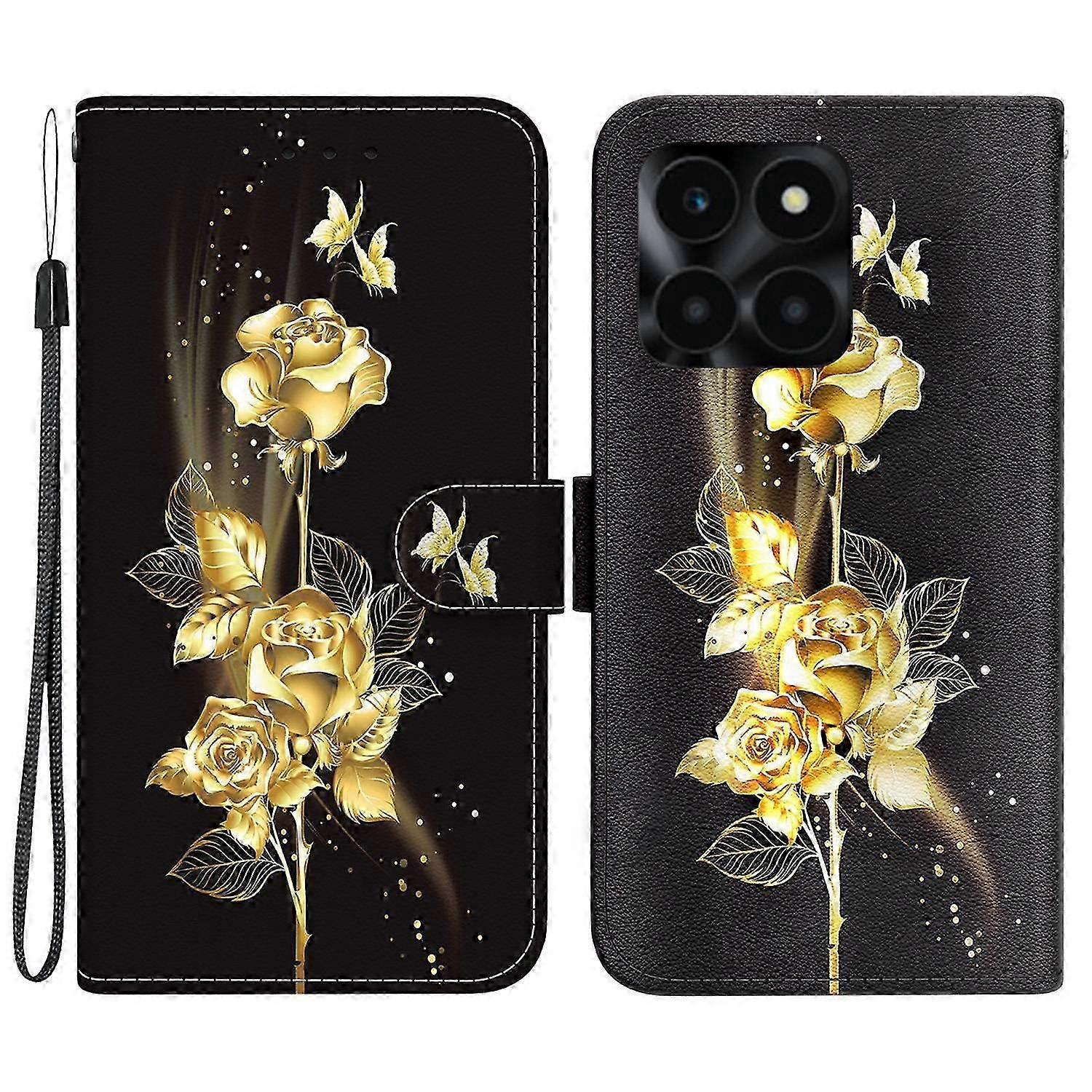 For Honor X6a 4G Leather Case Pattern Printing Wallet Cover