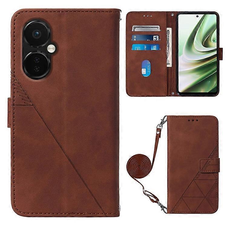 YB Imprinting Series-2 Anti-Drop Case Compatible For OnePlus Nord CE 3 Leather Flip Cover Imprinted Lines Business Phone Case