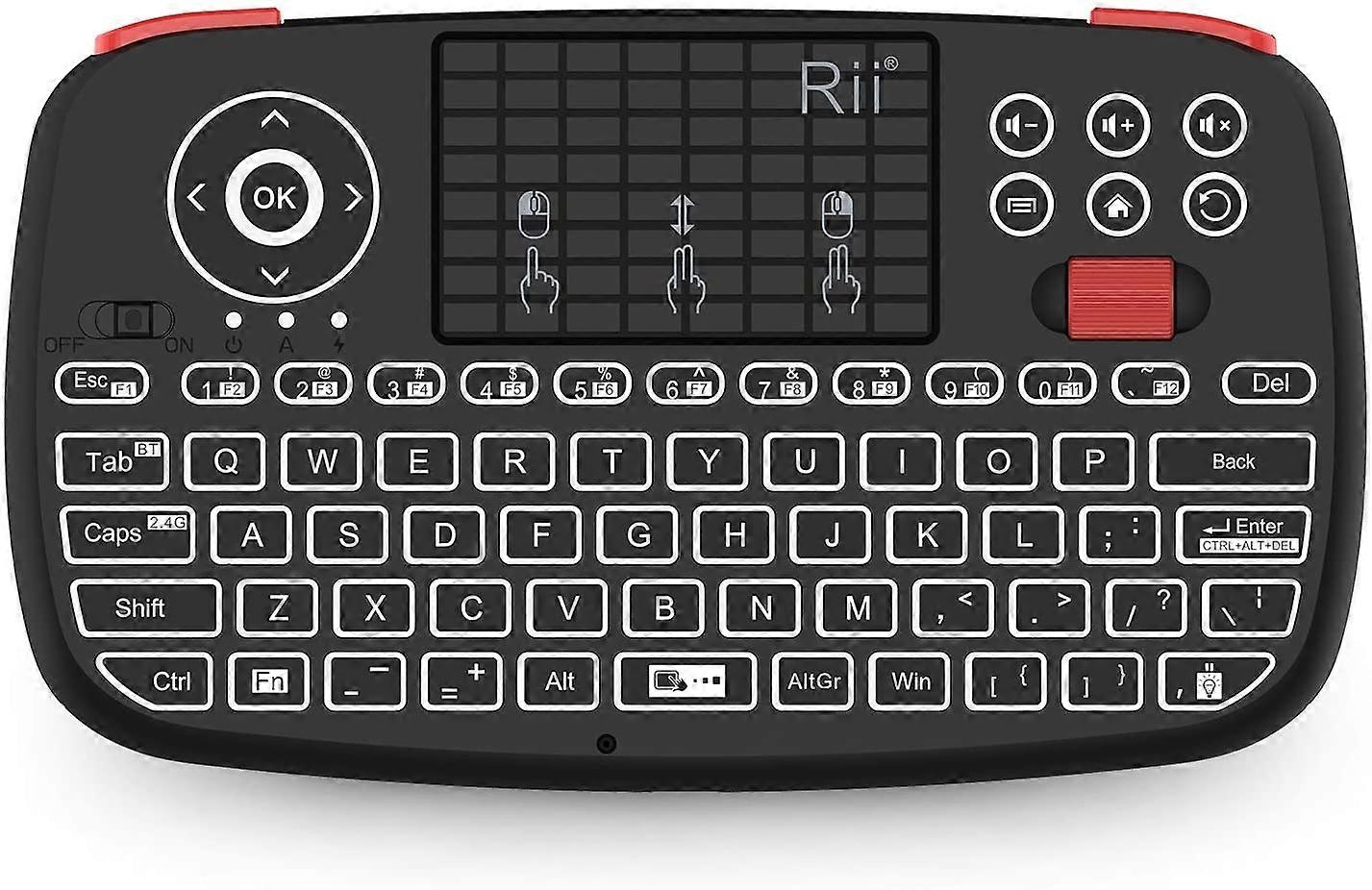 Mini Bluetooth Keyboard with Touchpad, Portable Wireless Keyboard with 2.4G USB Dongle