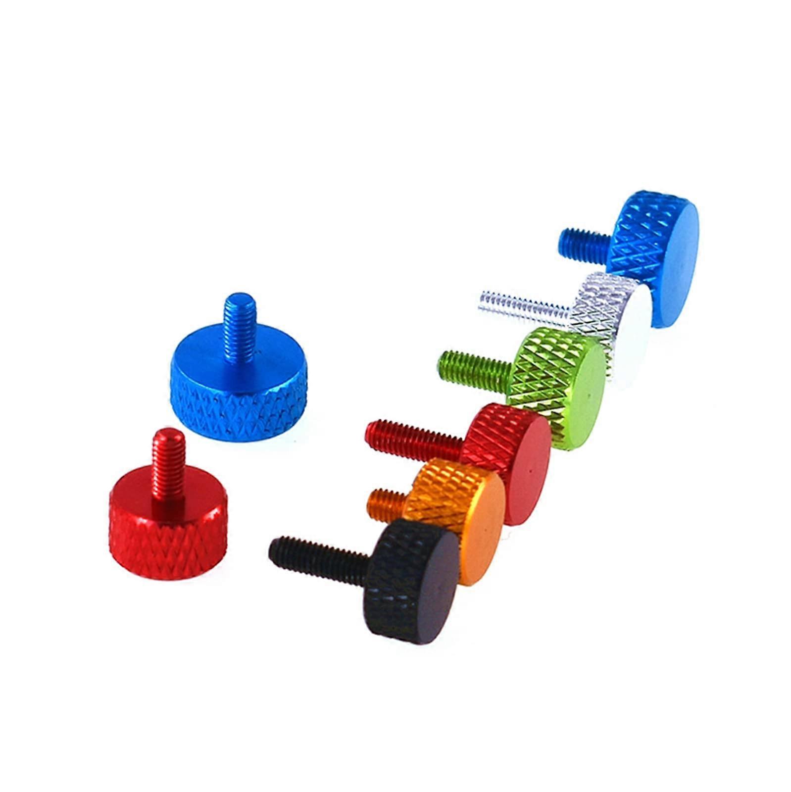 Hand Twist Screw Set, 10pcs M3 M4 Aluminum Knurled Thumb Screws for Computer Case, Red, M3x6mm M4x8mm