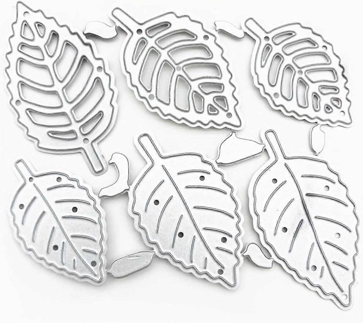 Leaf Shape Metal Cutting Dies Set with Embossing Tools for Card Making Album, Scrapbooking Paper Craft DIY Kit, Includes Die Cuts Etching Stencils Sta