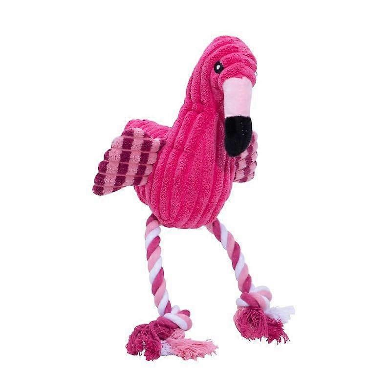 Mounting Plush Dog Toys For Small And Medium Dogs Squeak Interactive Toy Soft And Comfortable Training And Play Flamingo