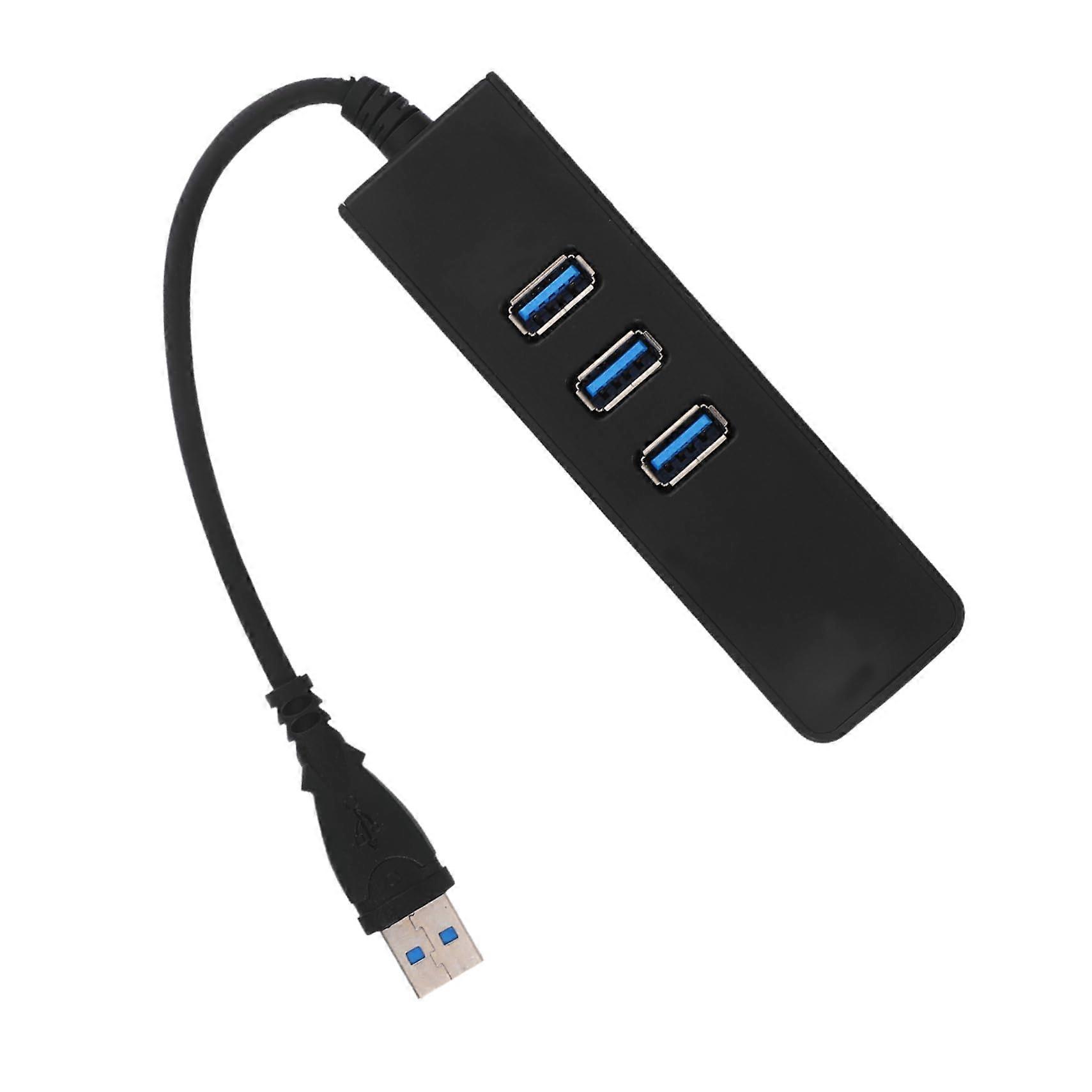 USB 3.0 3-Port Data Hub with Ethernet 1000Mbps Speed, Universal Compatibility for Laptop and TV, Easy Setup, No Drivers Needed