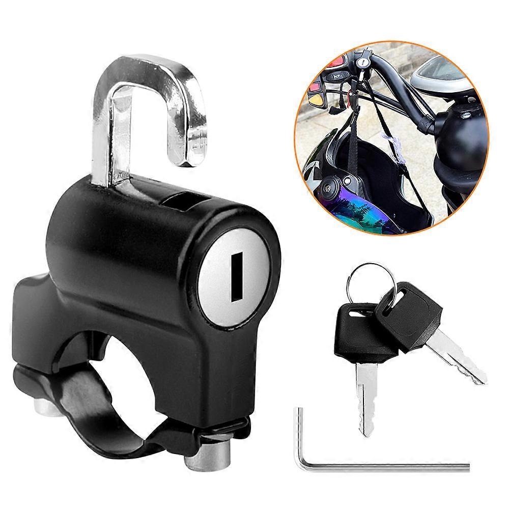Universal Motorcycle Helmet Lock Anti-Theft Helmet Security Lock Metal Black with 2 Keys Set