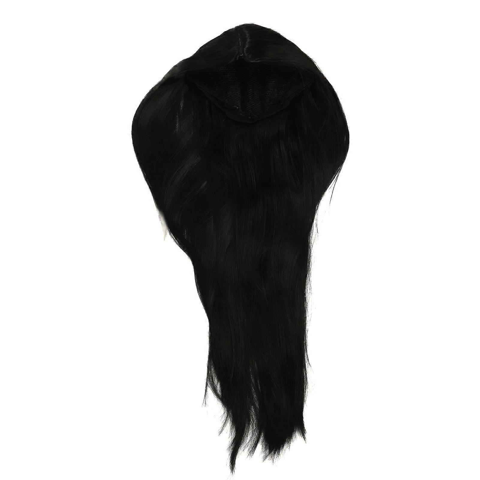 Straight Heat Resistant Middle Center Part High Density Long Full Hair Wigs with Internal Mesh Net for Cosplay Parties