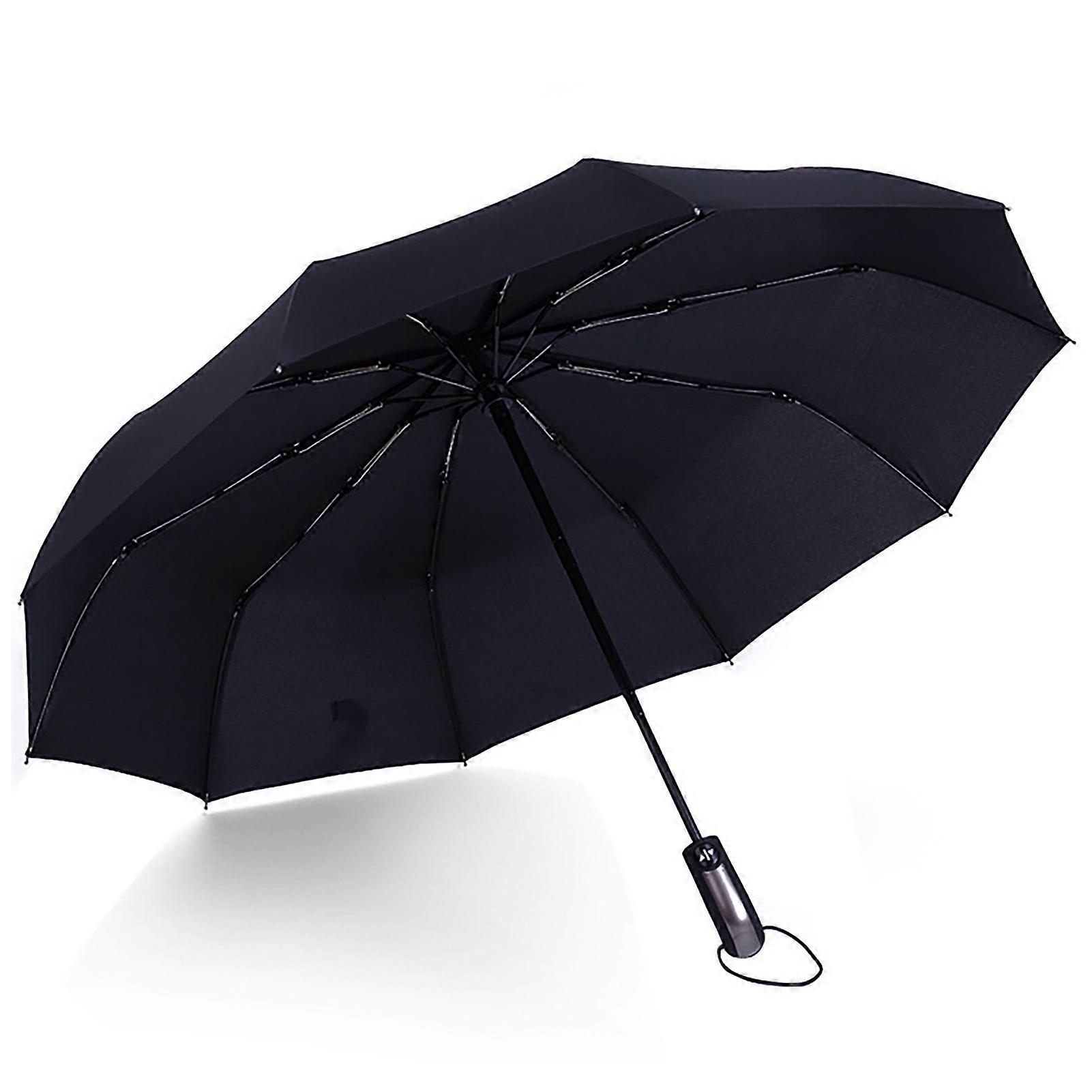 Automatic Umbrella 10 Ribs 1 Button Open Windproof Foldable Umbrella with Anti Slip Handle