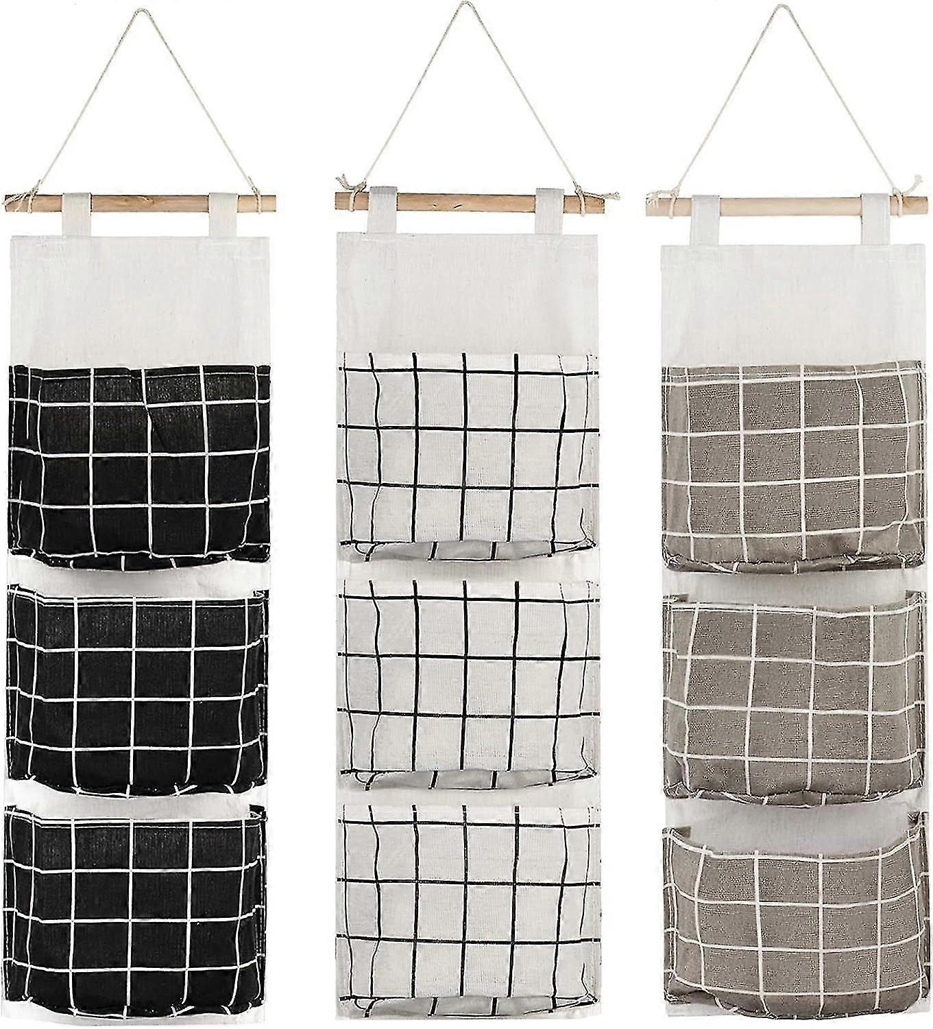 Κρεμαστή τσάντα αποθήκευσης ντουλάπας τοίχων - κρεμαστές θήκες αποθήκευσης για το μπάνιο υπνοδωματίου (πακέτο 3)