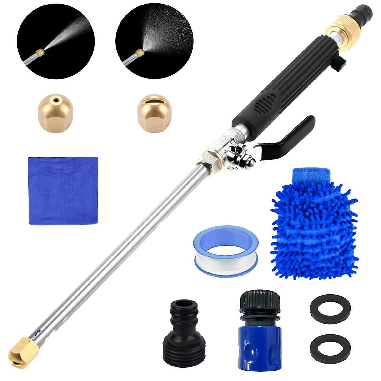 Hydro Nozzle 3000 PSI High Pressure Washer Nozzle, Hydro Power Blast Nozzle with Adjustable Fan Spray Attachments