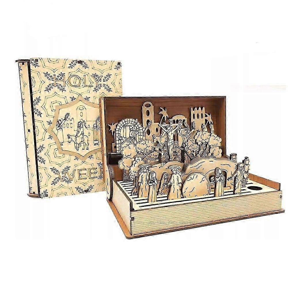 Family Easter Holy Week Gift, Scene Decor, Unique Handmade DIY Easter Book Kit