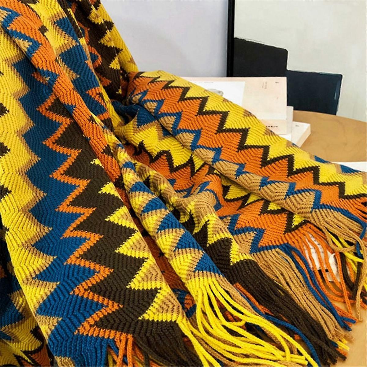 Knitted Throw Blankets,Cozy Couch Decorative Throw Blankets,127x172cm