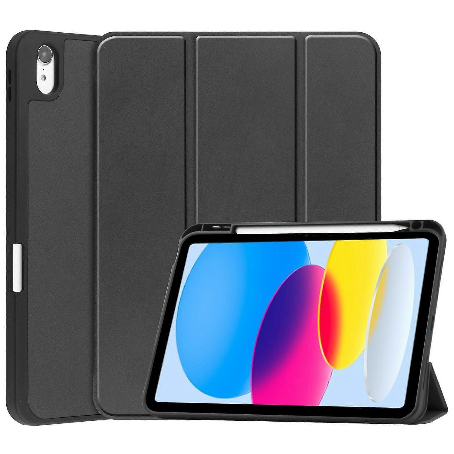 For iPad (2025) / 10.9 (2022) PU Leather Tablet Case Tri-Fold Stand Auto Wake / Sleep Protective C
