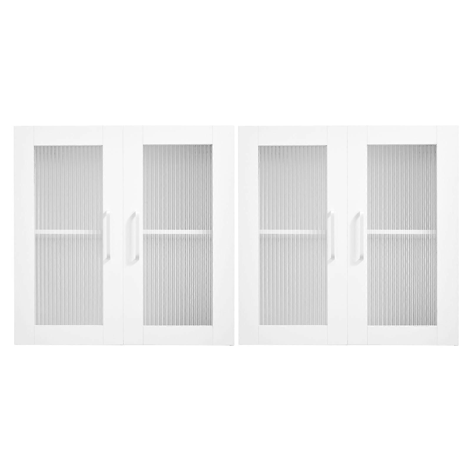 Waschküchen-Wandschrank, 2-stöckiger Wandschrank mit 4 Türen, 2er-Set, je 12 x 24 x 24 Zoll (T x B x H), Weiß