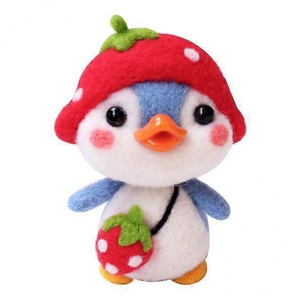2x Cartoon Penguin Felting Starter Kits Felting Wool Needleswork DIY -