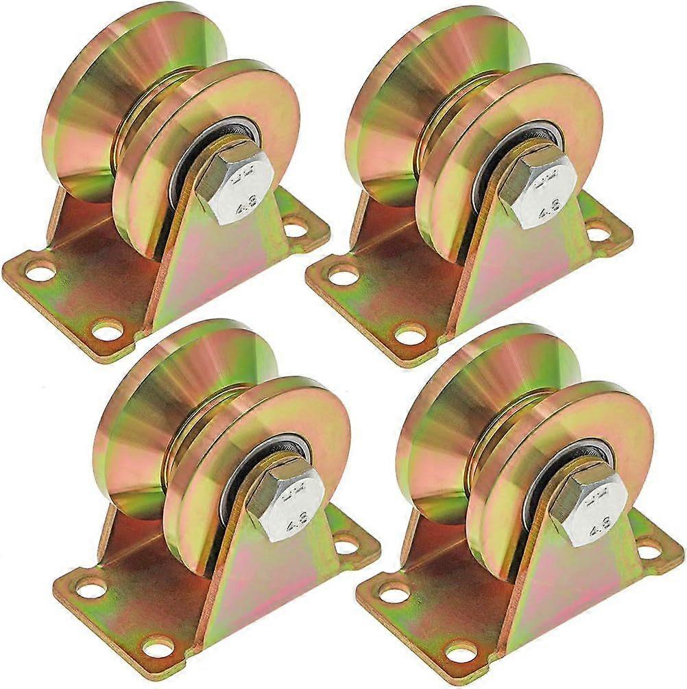 2025 Neuestes Modell 4 Stück V Groove Rad, 50mm Schiebetorräder, Stahlräder mit V Nut, für
