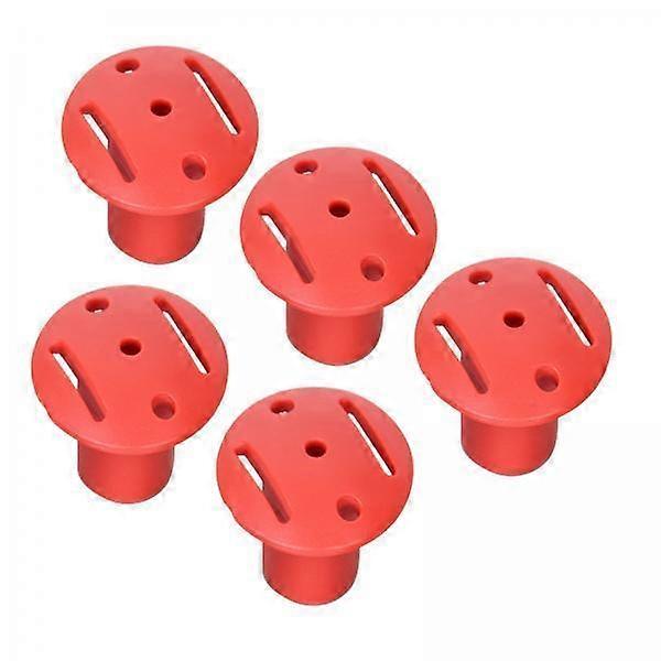 2x5x Trekking Tip Protectors for Mountain Climbing Walking Canes Accessories red