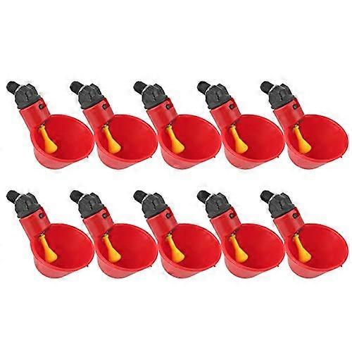 Chicken Watering Cups - Automatic Filling Waterer, Threaded Drinking Bowl, For Chickens And Ducks, Pack Of 10