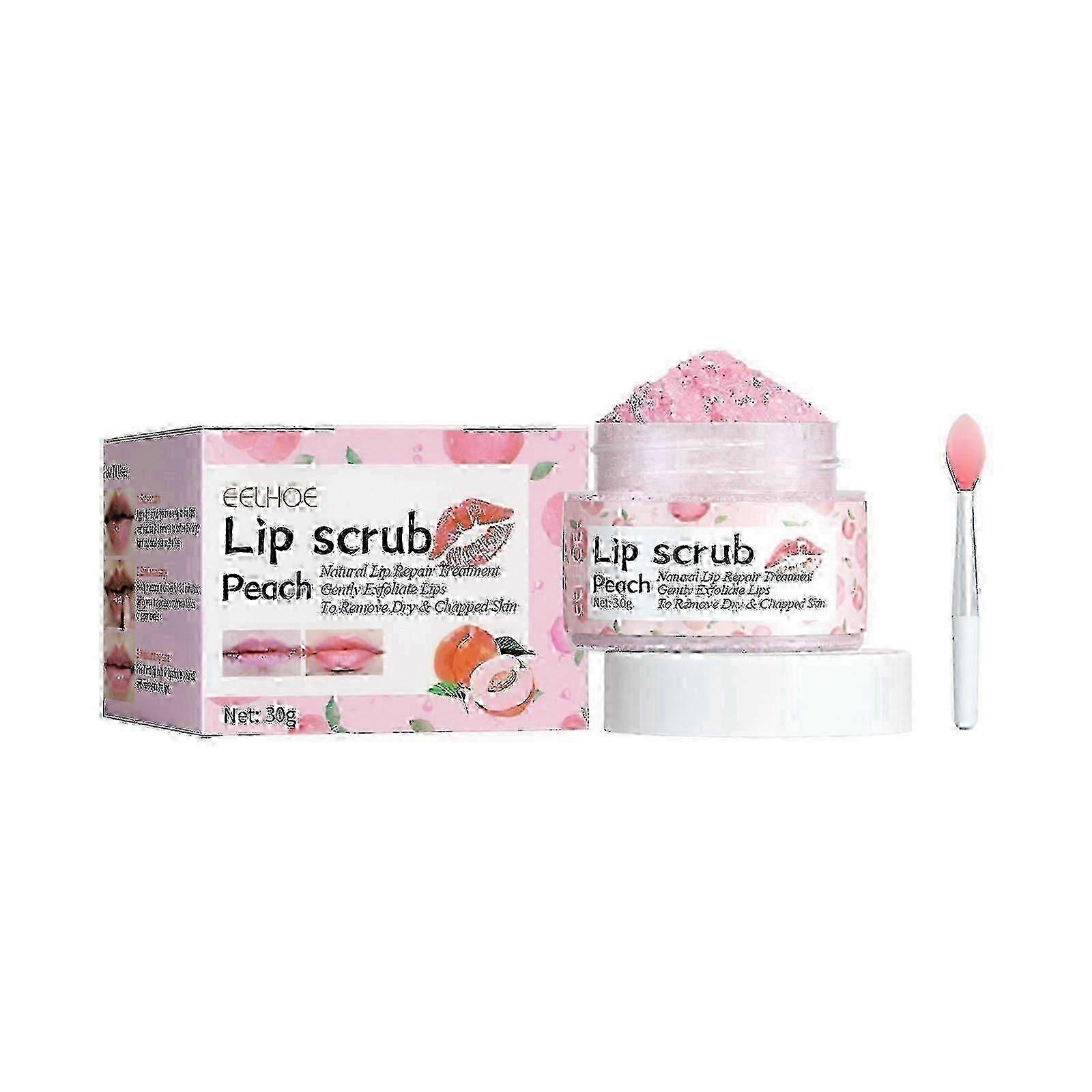 Hydra Peach Lip Scrub, Φωτίζει τις Γραμμές των Χειλιών, Αφαιρεί Το Νεκρό Δέρμα, Ενυδατώνει Και Προσφέρει Scrub Χειλιών