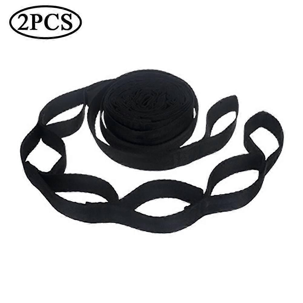 Black (D) 2pcs$Hammock straps 5 loops 14 loops High load-bearing knots Black outdoor hammock special reinforced polyester