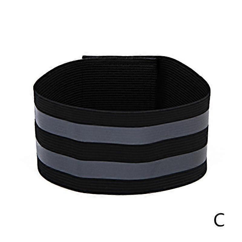 Single pack black (C) $ night running 5cm wide high-gloss reflective elastic band sports armband wrist leggings can be customized