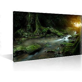Anmage of Waterfalln the Morning with Sun Rays Green Forest Wooden Jigsaw  Puzzle DIY Toys 1000 Pieces