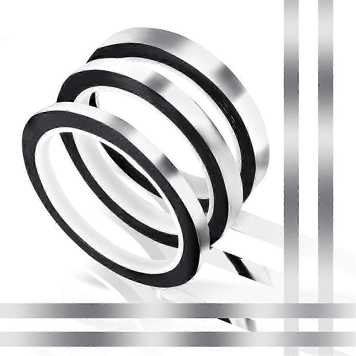 3 Pcs Solid Foil Washi Tape, Decorative Adhesive Tape for Crafts, Silver