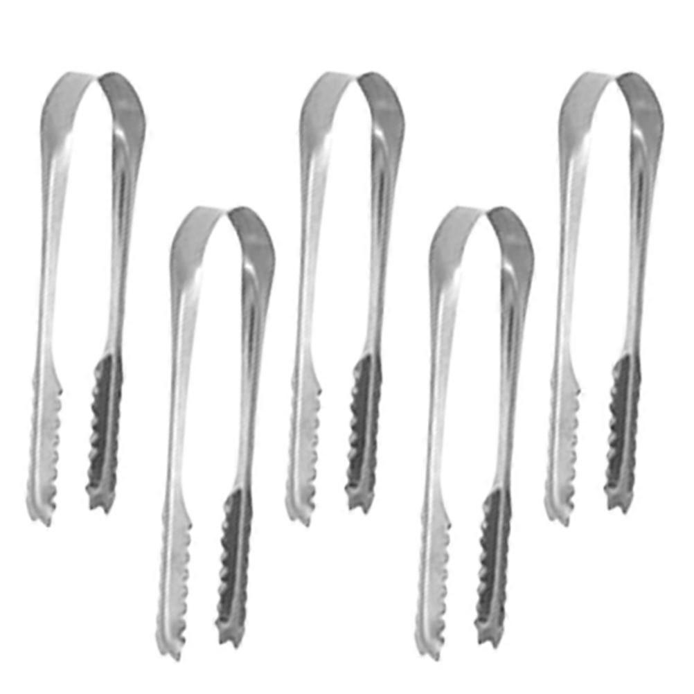Kitchen Ice Tongs 10Pcs Silver Versatile Serving Tool with Wave Grip
