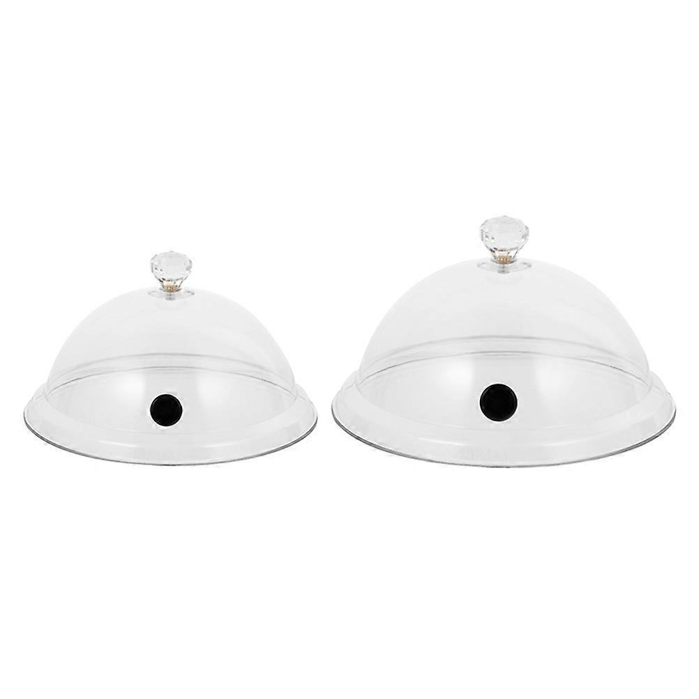 Transparent Cake Cover with High Transparency and Knob Handle for Easy Lifting Acrylic Food Protection Cover 2 Pieces