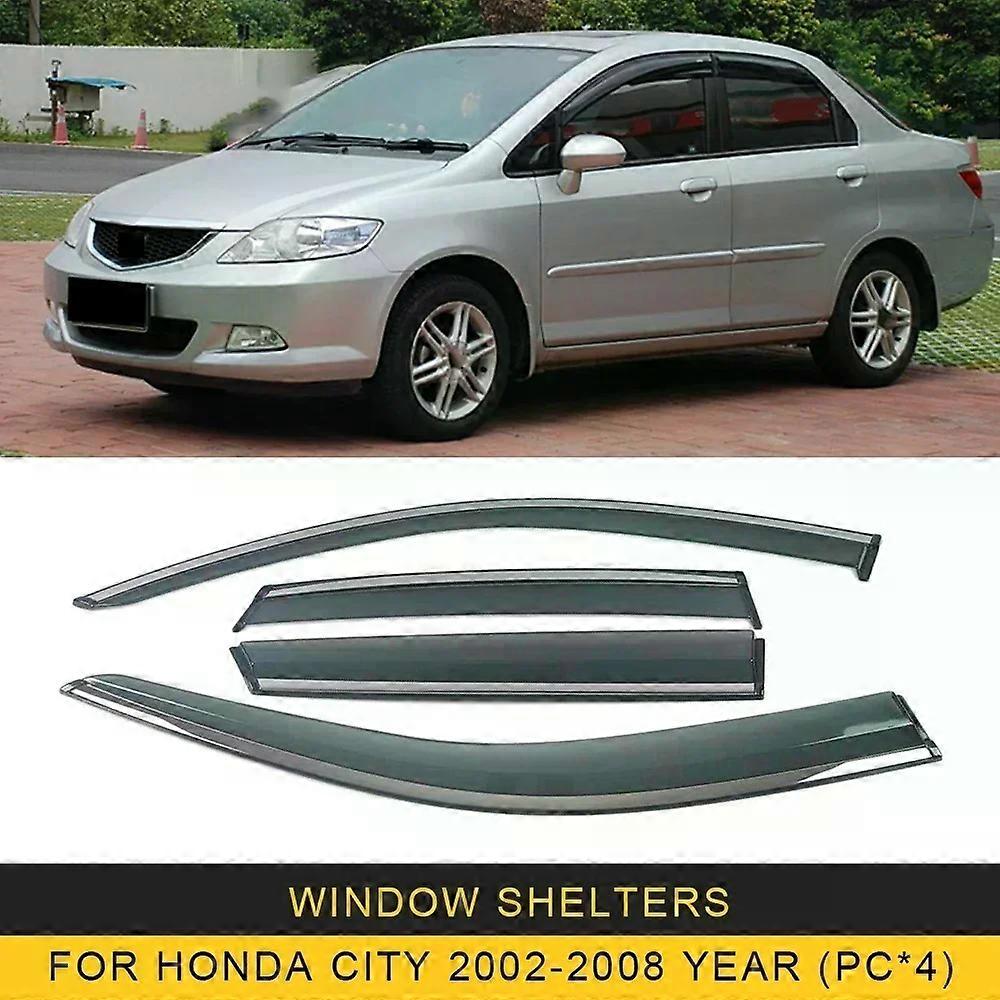 חל על רצועות כרום מגיני גשם עבור הונדה סיטי 2002-2019 מגן חלון מסיטי רוח מגן דלת גווני אוורור אוורור מגן אוורור