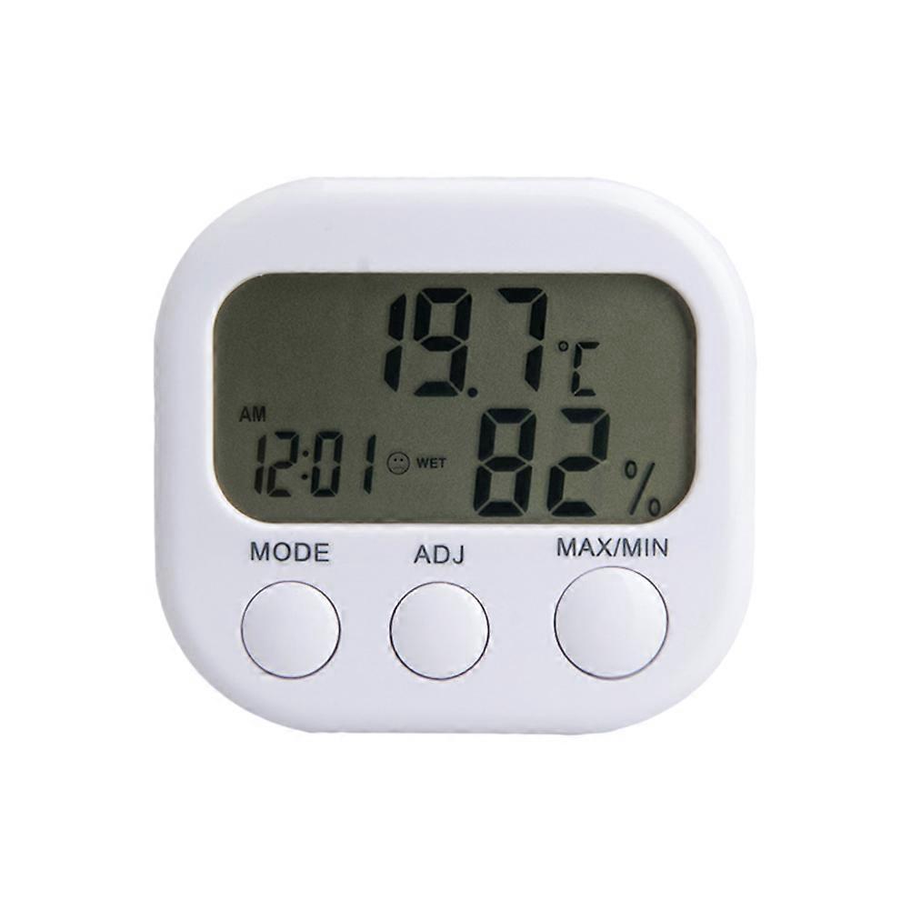Εσωτερικό υγρόμετρο θερμοκρασίας πολυλειτουργικό θερμοϋγρόμετρο για τους υπαλλήλους γραφείου λευκό 8.00X7.50X2.00CM 1Pc