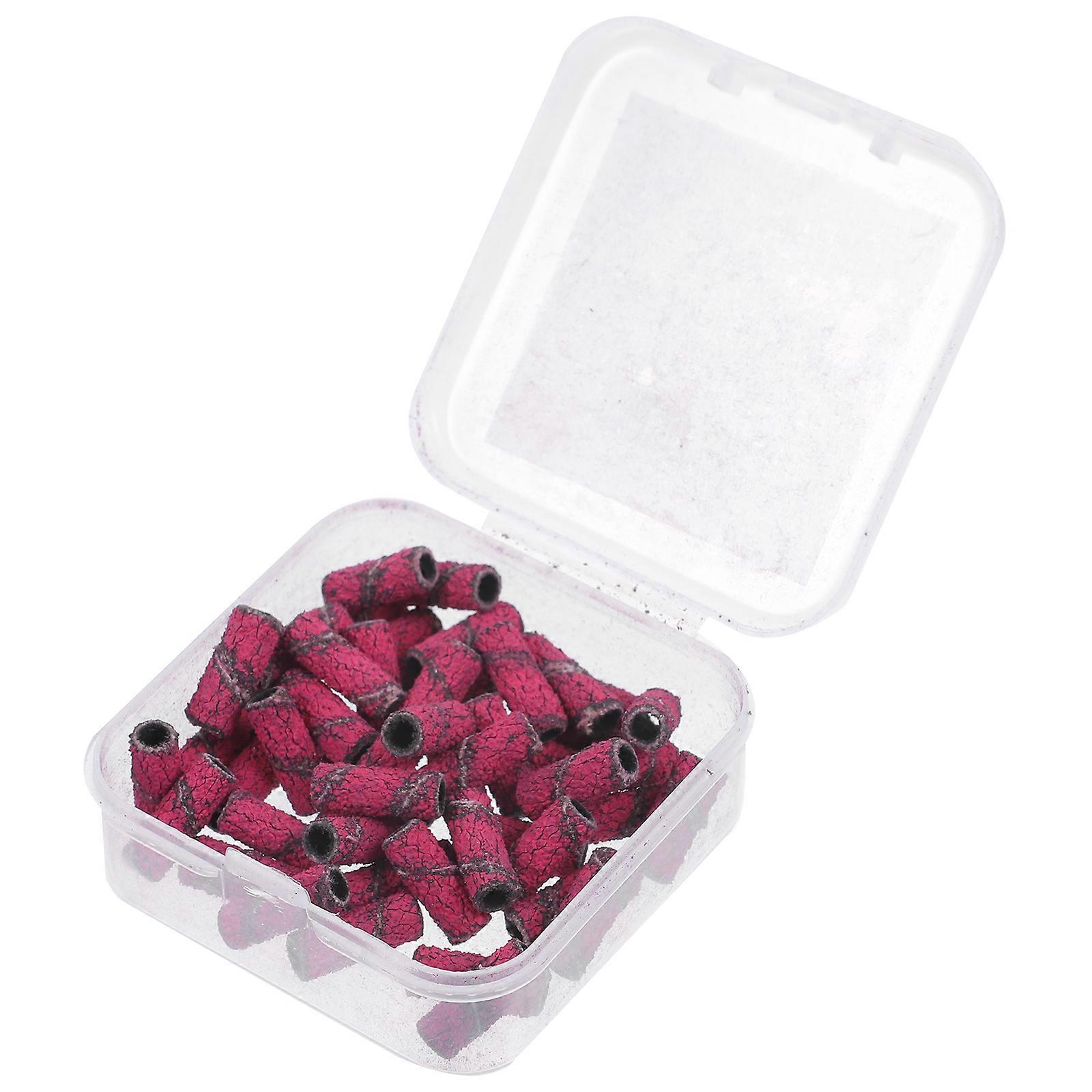 Professional Small Sanding Bands Pink Tungsten Steel For Acrylic Nails Home Use 50Pcs