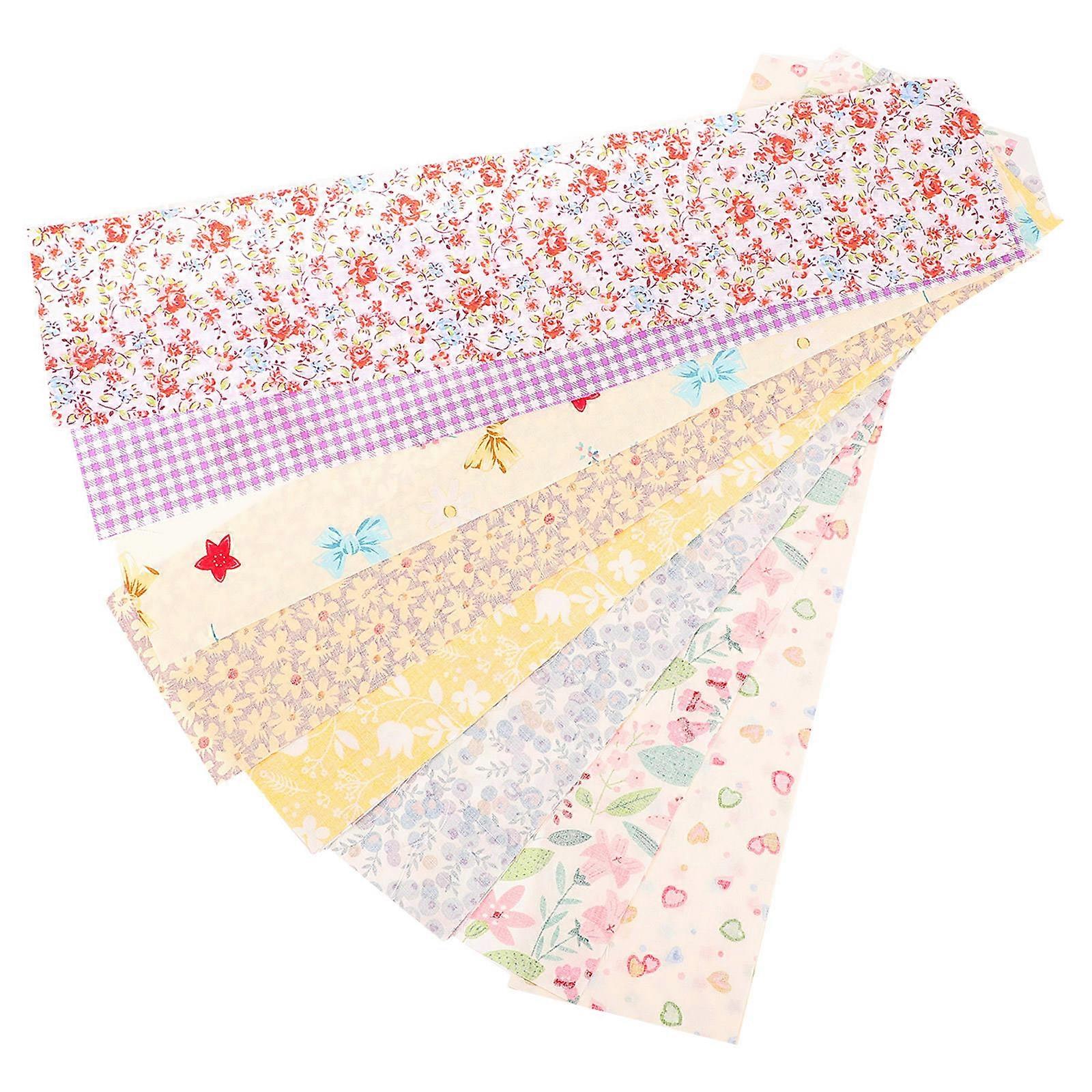 Multi-Colors Fabric Patchwork Cotton Craft Making Random Style 40x9cm 50 Sheets