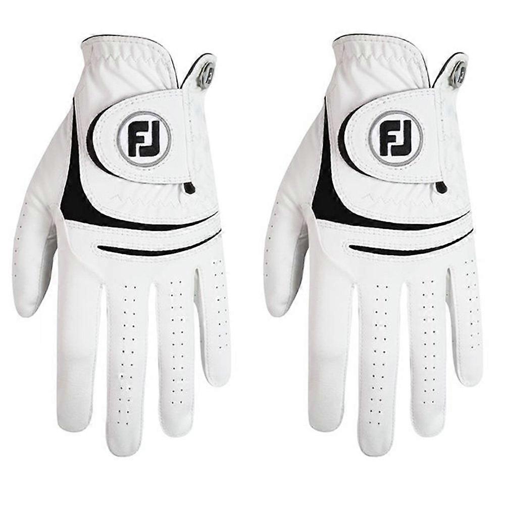 2016 Damen Linkshänder Golfhandschuh 2er Pack Groß Weiß