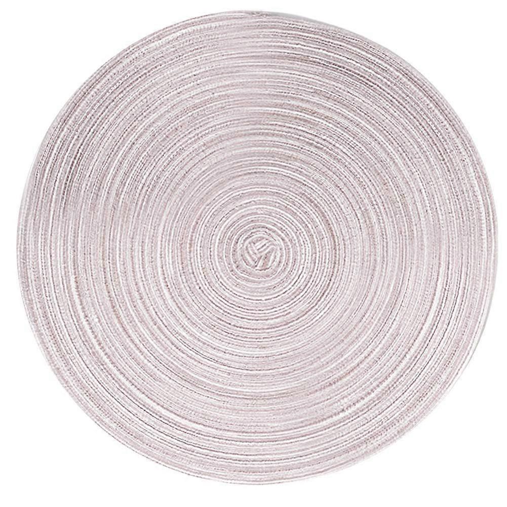4 rounds, woven from cotton yarn table mats, ulated, nonslip table top, solid coasters for kitchen table, green (beige, standard size)