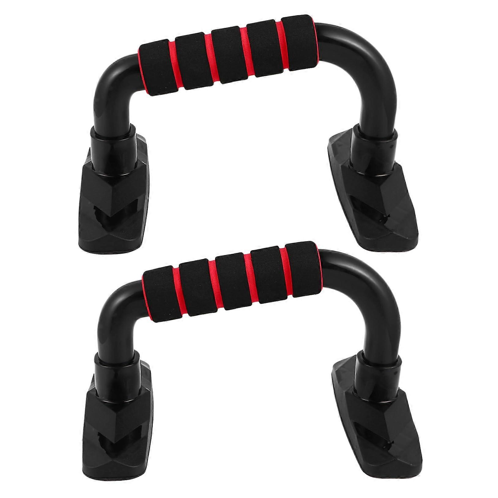 2 x Stand Push Up Handles for Arm Strength Fitness PVC Red