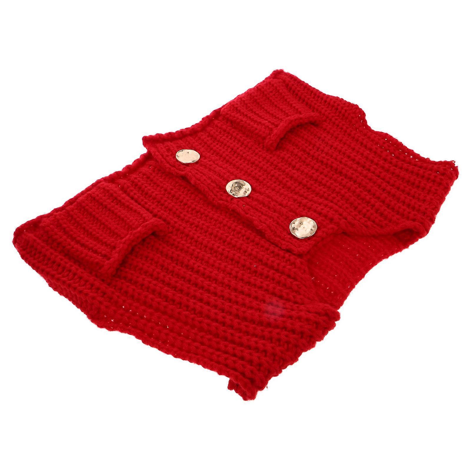 Button Down Sweater Vest Women's Red Sleeveless Cropped Cardigan Medium Size Layering 1Pack